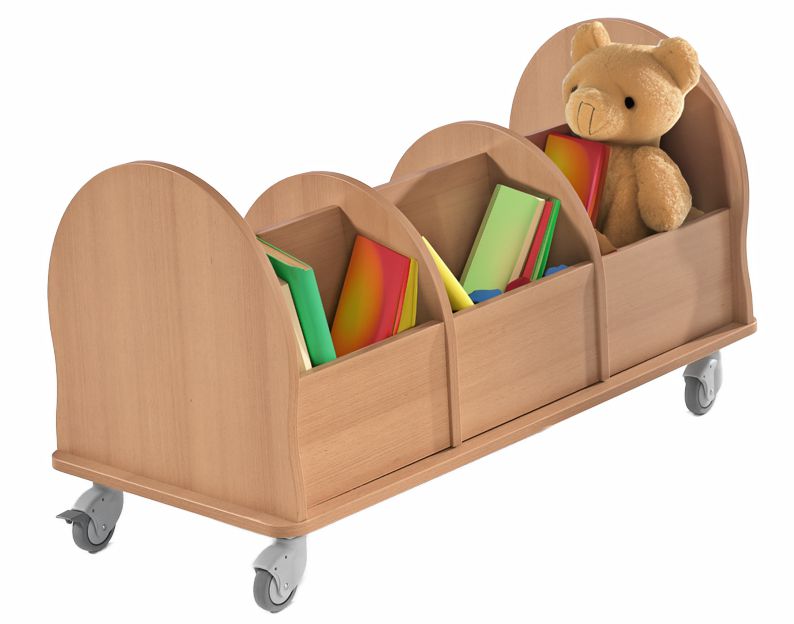 Materialwagen Leseratte Mini, 6 Fächer